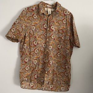 H&M Paisley Pattern Button Down Shirt